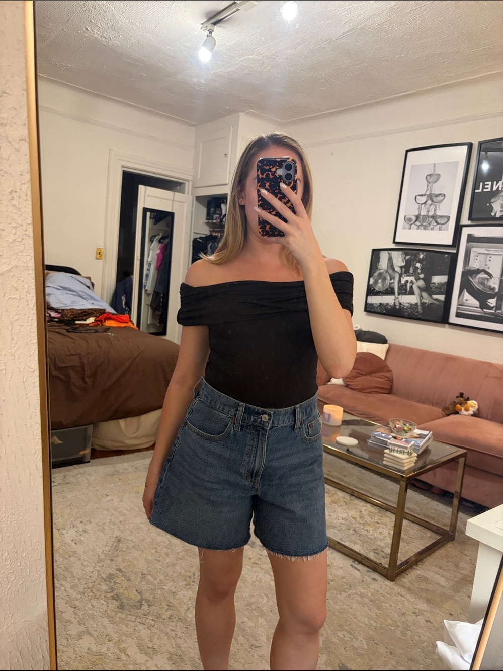 Off-Shoulder Black Women's Top